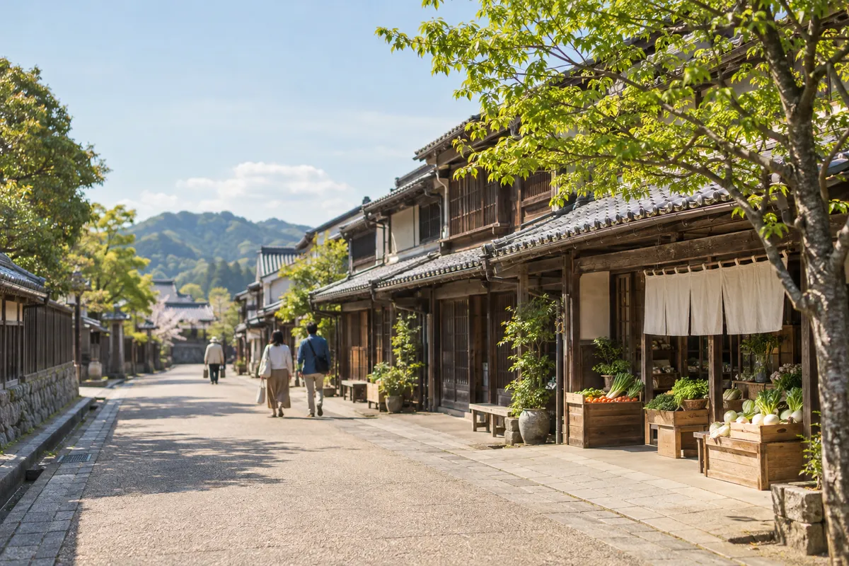 昭和の面影が残る商店街の街並み