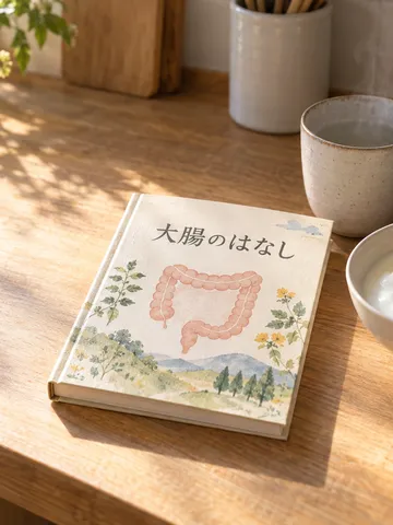 「大腸のはなし」の本とヨーグルトと白湯
