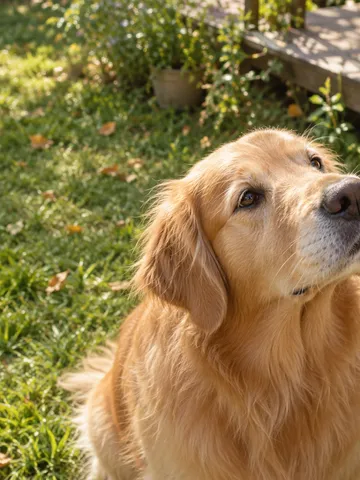 手のひらからおやつをもらう犬と、日なたでくつろぐ猫