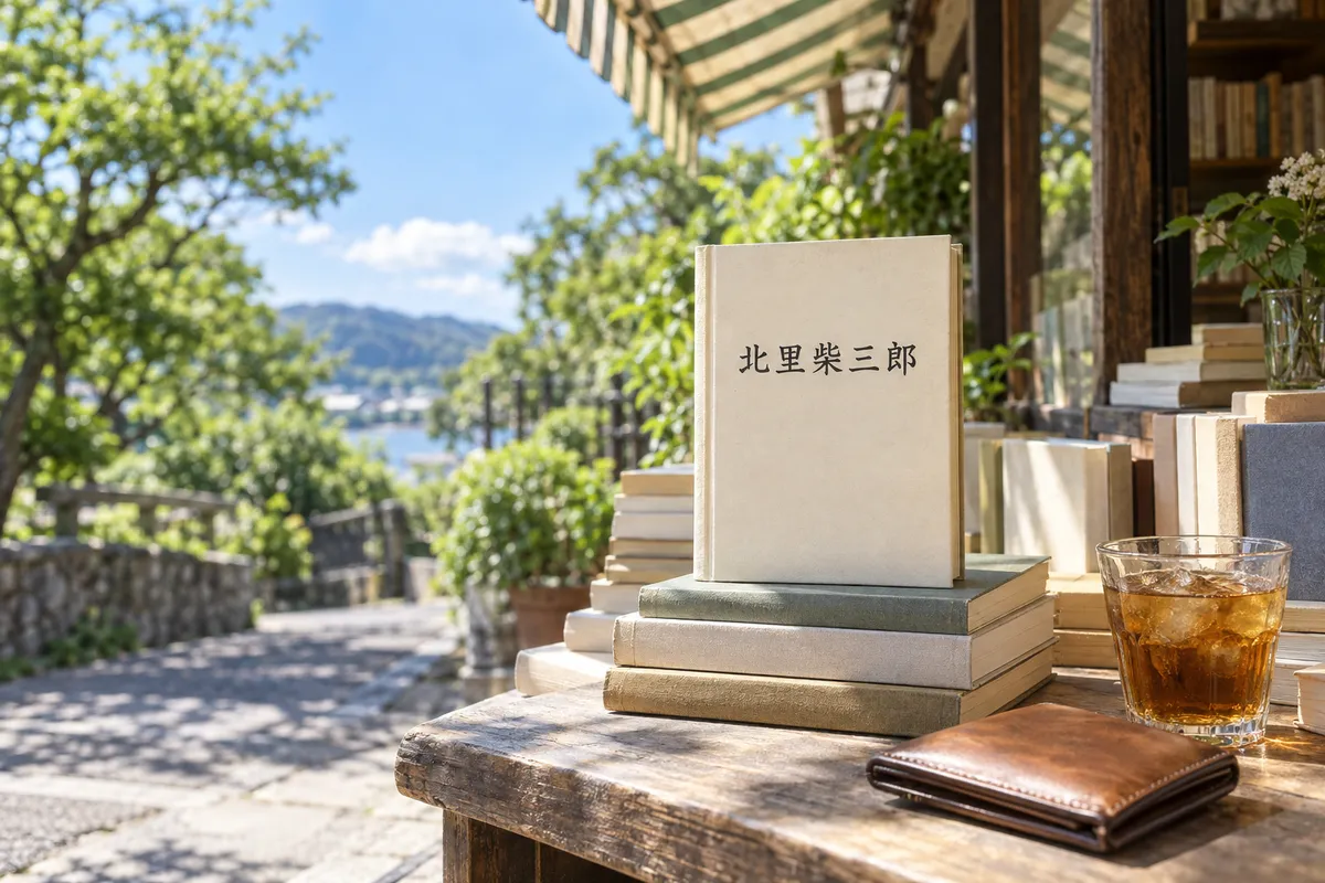 夏の古書店の店先に置かれた「北里柴三郎」の本