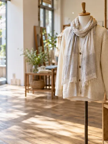 日差しの入る店内で春の服を着たマネキン人形