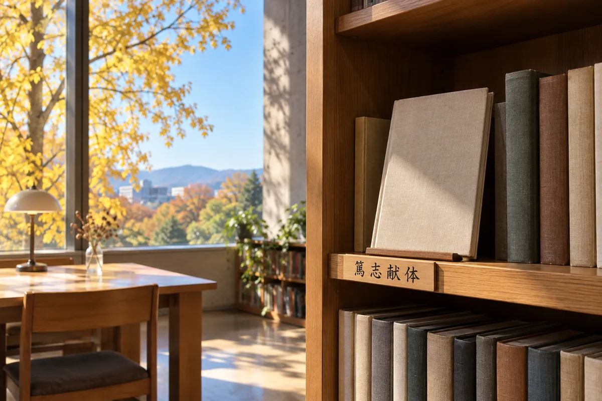 日なたの書架にある「篤志献体」の木札と本