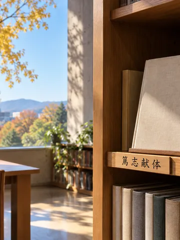 日なたの書架にある「篤志献体」の木札と本
