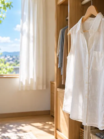 「ワキ汗の相談」の木札と夏のシャツ
